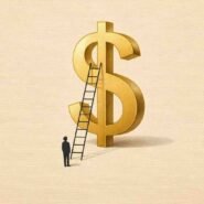 Échelle vers un symbole dollar.