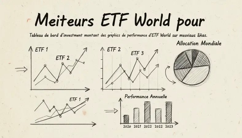 Tableau de bord d'investissement montrant des graphiques de performance d'ETF World sur plusieurs années