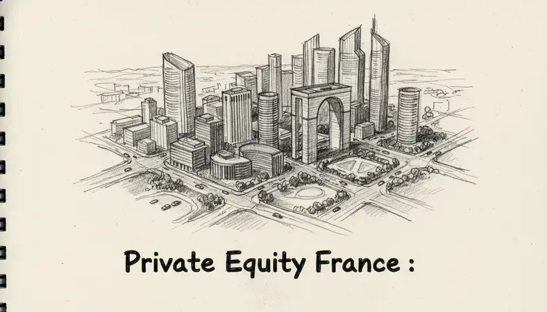 Vue aérienne de La Défense, quartier financier de Paris, symbolisant le marché du private equity en France