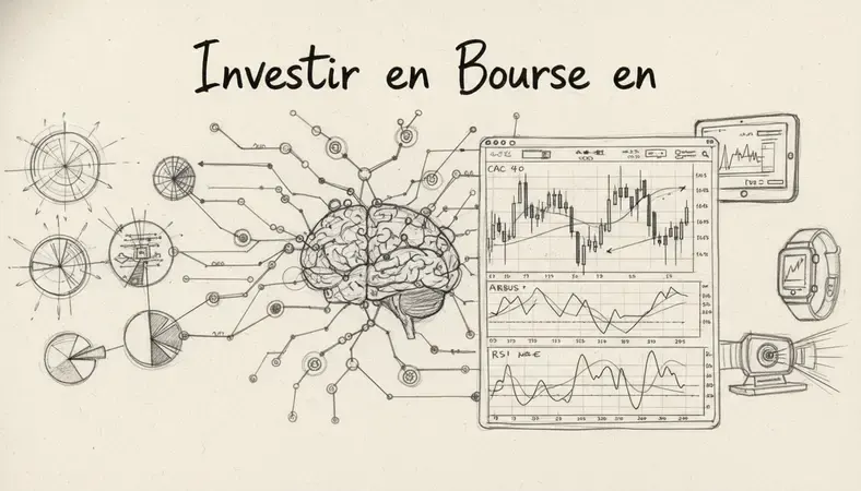 Écran d'analyse boursière montrant des graphiques de cours d'actions françaises avec indicateurs techniques