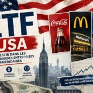 Promotional collage about investing in U.S. firms, showing Coca‑Cola, McDonald’s, Apple logos, and a rising chart.